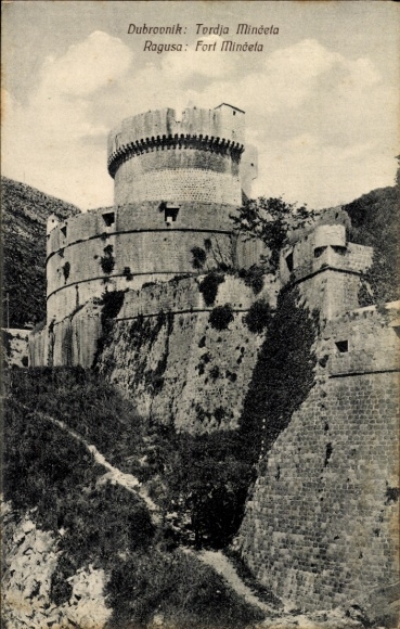 Postcard Dubrovnik Croatia, Fort Minčela, Tordja Mindeta, Fortress