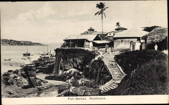 Postcard Mombasa Kenya, fish market