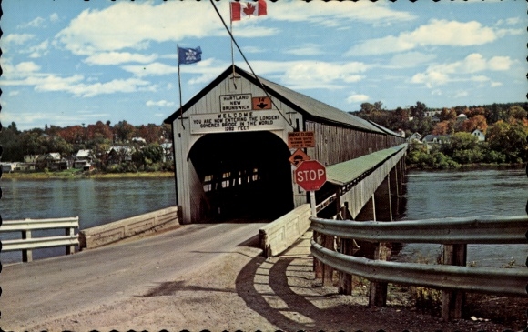 Postcard New Brunswick Canada, Hartland Bridge