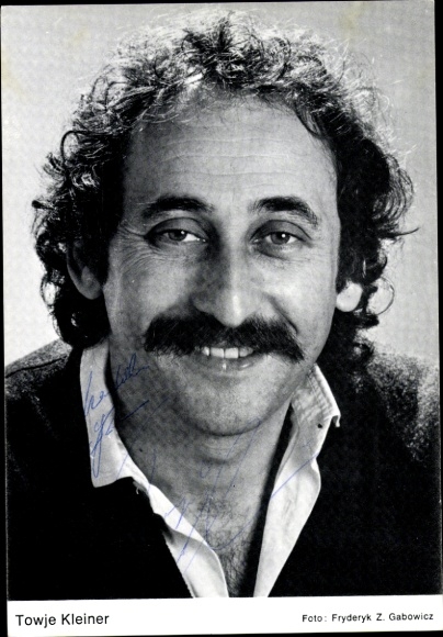 Autographed card of actor Towje Kleiner, portrait, autograph