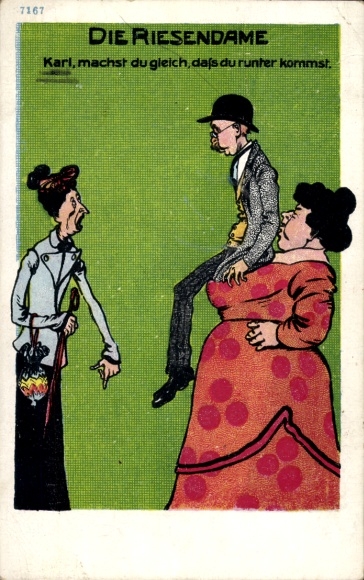 Oh, giant lady, Karl, will you come down right away?