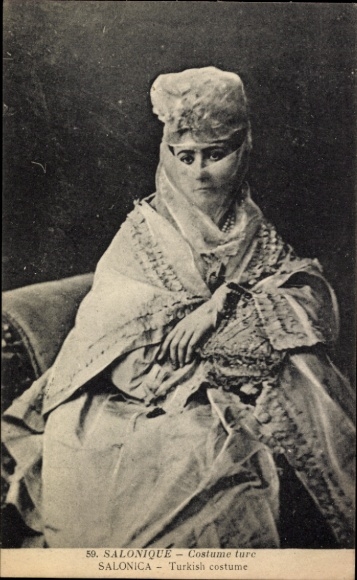 Postcard Thessaloniki Greece, Costume Turc, Turkish woman