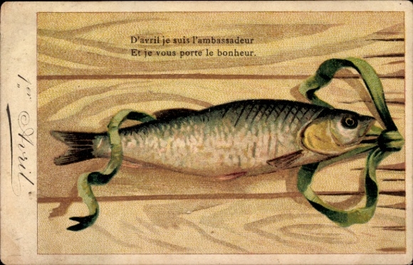 Postcard 1 April, Fish