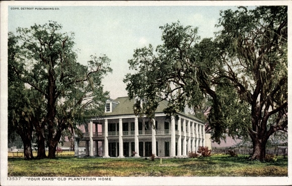 Postcard New Orleans Louisiana USA, Four Oaks, Old Plantation House