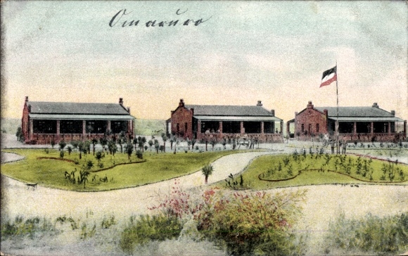 Postcard Omaruru German South West Africa Namibia, station building