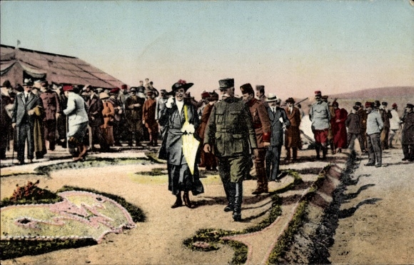 Postcard Saloniki Thessaloniki Greece, French General Sarrail, reception