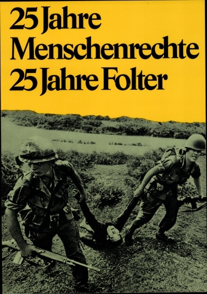 Artist PC Staeck, Klaus, 25 years of human rights, 25 years of torture, satire