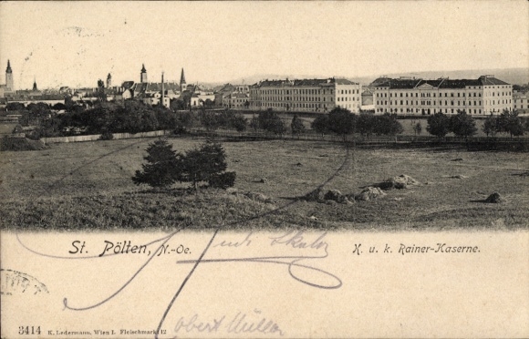 Postcard Sankt Pölten in Lower Austria, K.uk Rainer Barracks