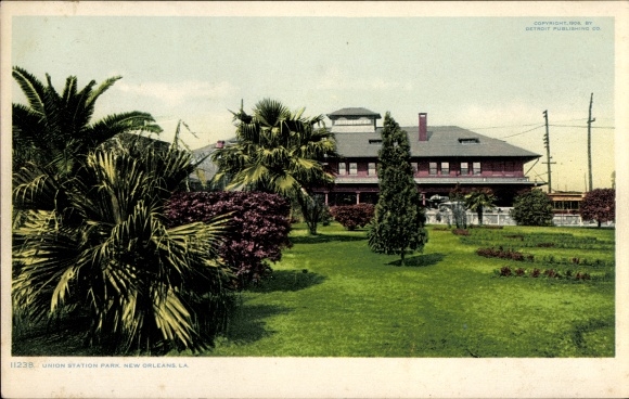 Postcard New Orleans Louisiana USA, Union Station Park