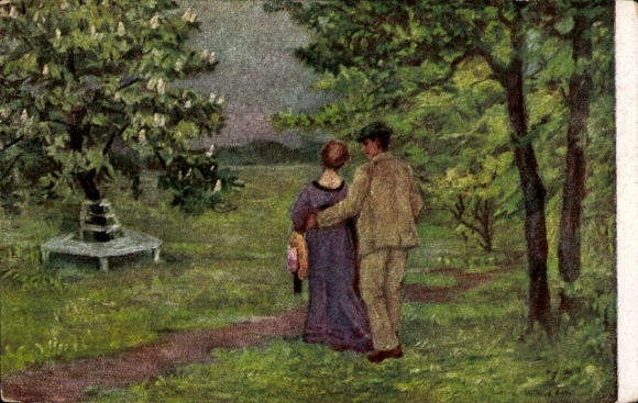 Artist Postcard Winter-Bauer, F., Walk