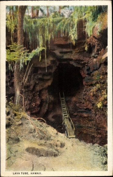 Postcard Hawaii USA, lava tube