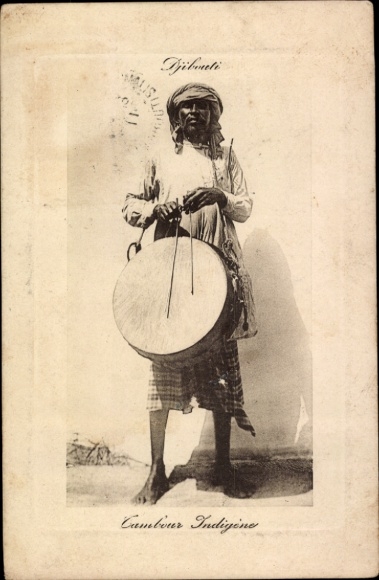 Postcard Djibouti Djibouti, African drummer