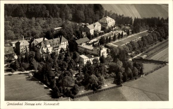 Postcard Jordanbad Biberach an der Riß Oberschwaben Württemberg, aerial view Kneipp's spa