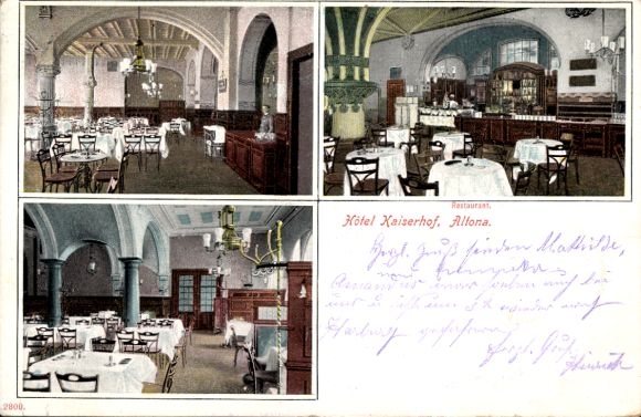 AK Hamburg Altona, interior views of the Hotel Kaiserhof