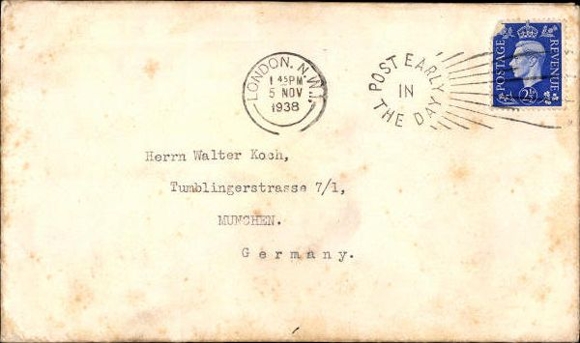 1 PC in envelope + letter, Charles Laughton, The Mayflower Pictures