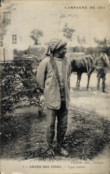 CPA Guerre 1914, Army of the Indies, Type India