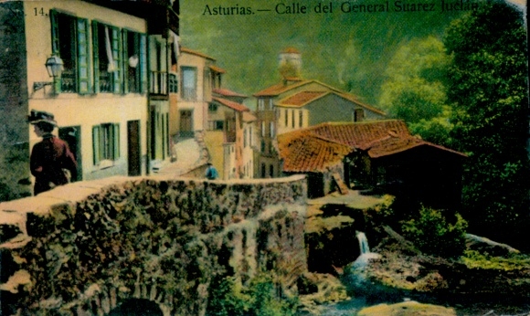 Postcard Asturias, Calle del General Suarez Jucian