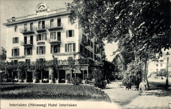 Postcard Interlaken, Canton of Bern, Switzerland, Hotel Interlaken