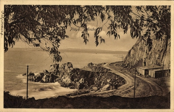 Valparaíso Chile, coastal landscape, rocks, road, sea, Valparaiso