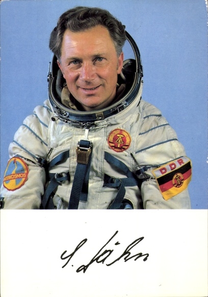 Postcard Joint Space Flight USSR and GDR, Pilot Cosmonaut Sigmund Jähn