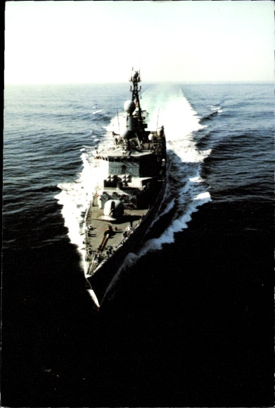 Postcard German warship of the Federal Navy