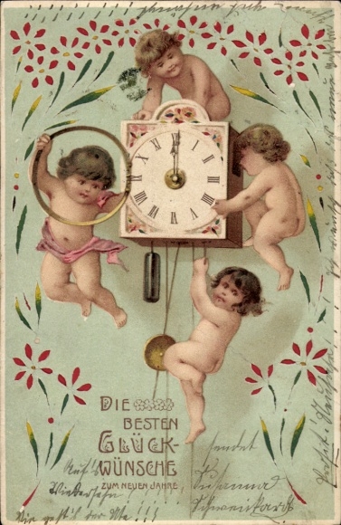 Hold up to the light. Happy New Year, children. Clock