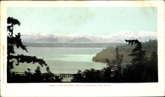Postcard Seattle Washington USA, the Olympic Range of Seattle