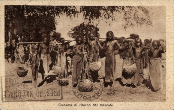 Postcard Eritrea, return from the market