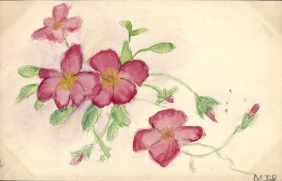 Hand-painted AK Red Flowers