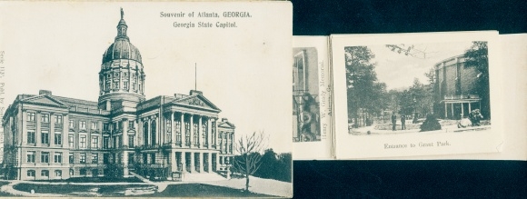 Leporello Postcard Atlanta Georgia USA, Georgia State Capitol, Grant Park, Terminal Station