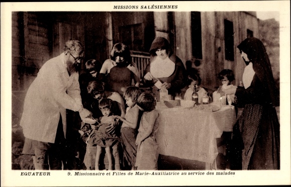 Postcard Ecuador, Missionary and Daughters of Mary, Helper at the service of the sick, Salesians