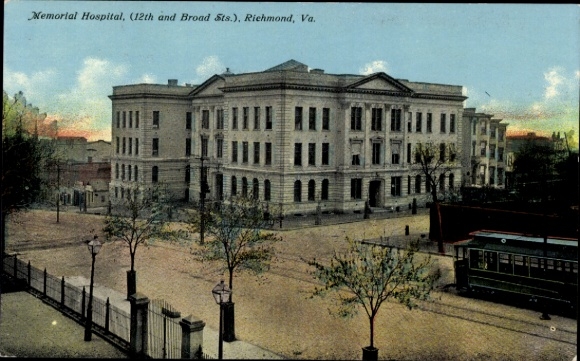 Postcard Richmond Virginia USA, Memorial Hospital