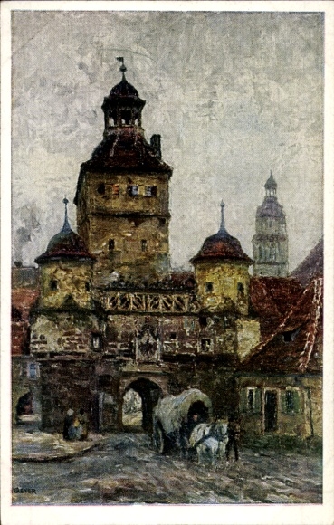 Artist Postcard Oeyer, Fritz, City Gate of Weißenburg