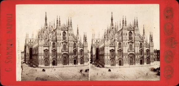 Stereo photo Milano Milan Lombardia, Cathedral