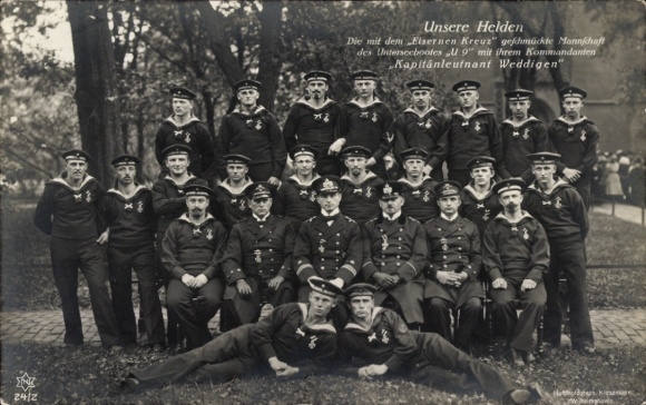 Crew of the submarine U 9, Otto Weddigen, naval officer, lieutenant commander