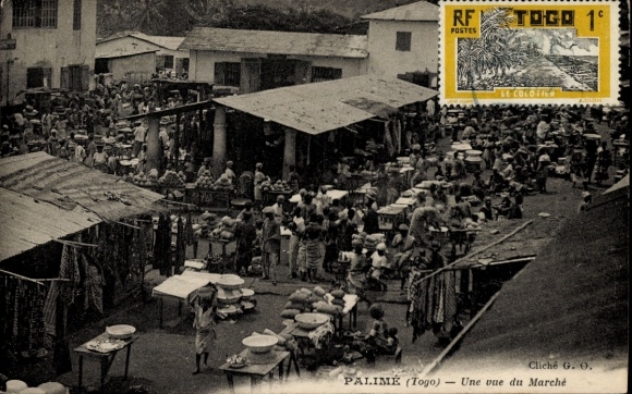 CPA Palime Kpalimé Togo, Une vue du Marché