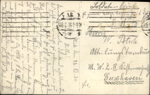 Postcard German warships SMS Baden and SMS Frankfurt sinking, English tug, Scapa Flow