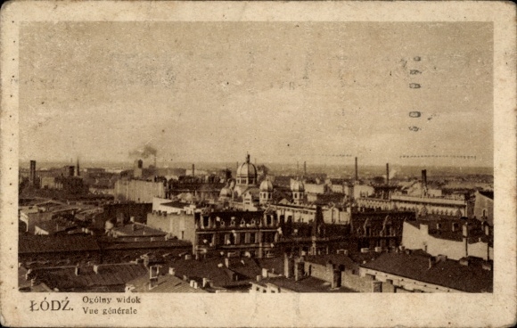 Postcard Łódź Lodsch Poland, general view