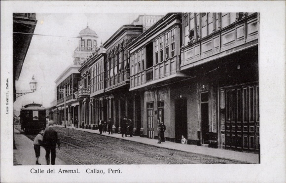 Postcard Callao Perú, Calle del Arsenal