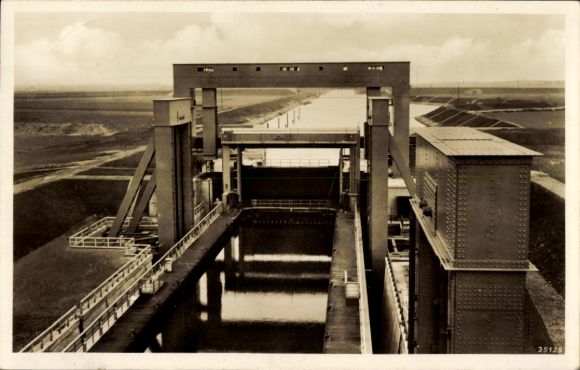 Postcard Rothensee Magdeburg, ship lift, lock system, Mittelland Canal