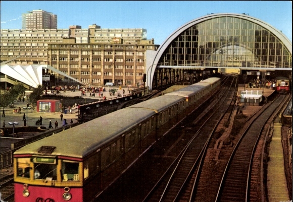 Postcard Berlin Mitte, Alexanderplatz S-Bahn station, S-Bahn