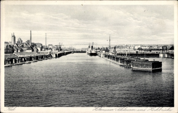 Kiel Airport in Schleswig-Holstein, Holtenau Locks and High Bridge