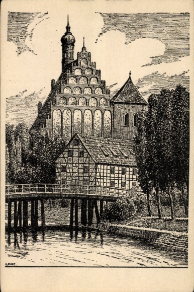 Artist Postcard Lenz, W., Bydgoszcz Bromberg West Prussia, Old Church
