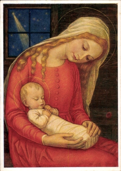 Artist Postcard Figel, Sleep in heavenly peace, Merry Christmas