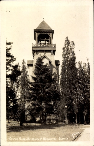Postcard Seattle Washington USA, Chimes Tower, University of Washington, , 1946