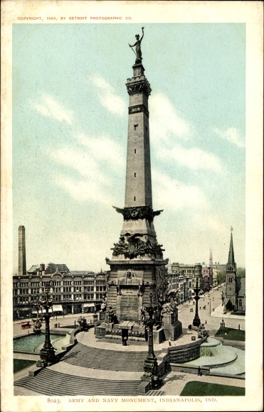 Postcard Indianapolis Indiana USA, Army and Navy Memorial