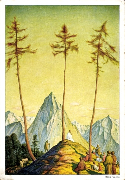 Artist Postcard Franke, Hans, Sermon on the Mount