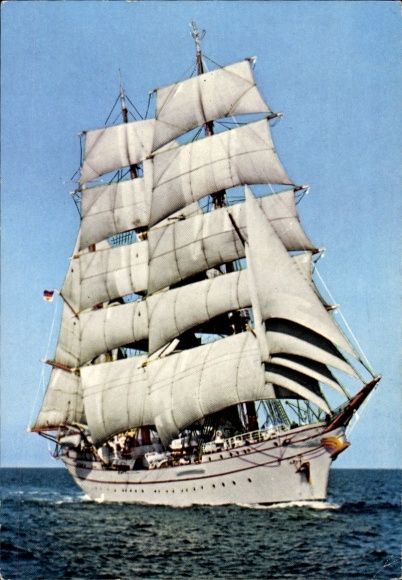 Postcard Sailing Training Ship Gorch Fock, German Navy