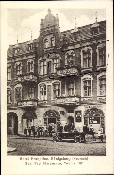 Postcard Chojna Königsberg Neumark East Brandenburg, Hotel Kronprinz
