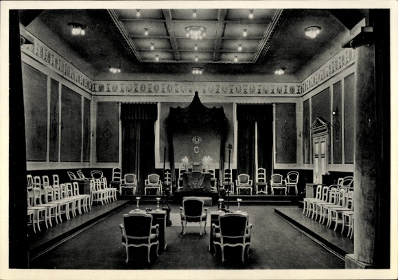 Postcard Erlangen in Middle Franconia Bavaria, Freemasons' Lodge Lebanon to the 3 Cedars, Temple